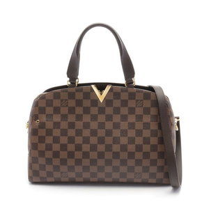 Louis Vuitton Kensington Bowling Bag Leather Damier Brown